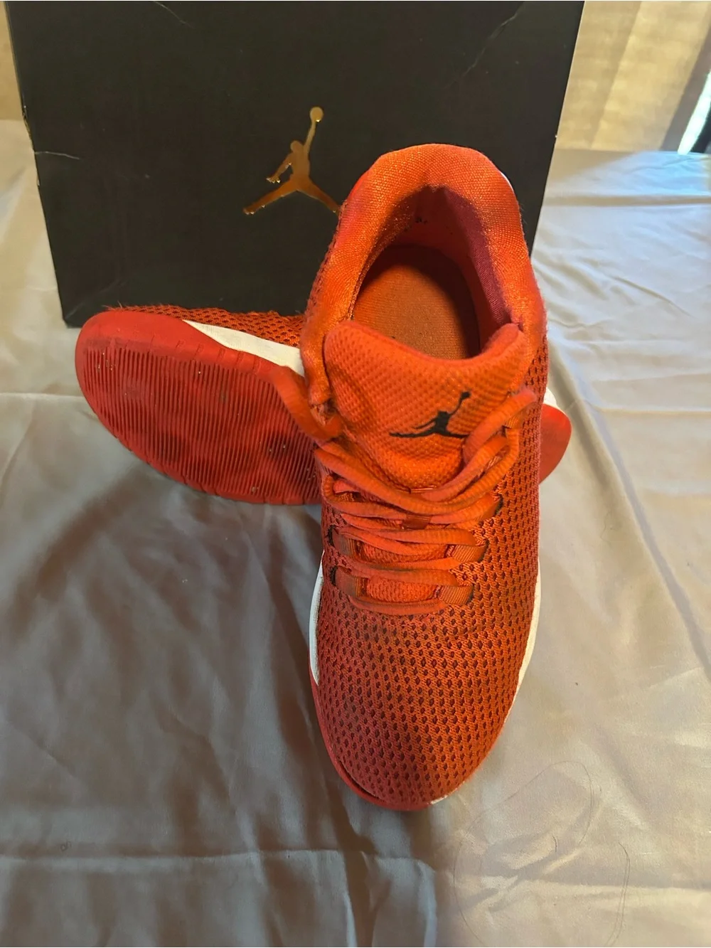Jordan Men’s Red Mesh Low-Top Basketball Shoes